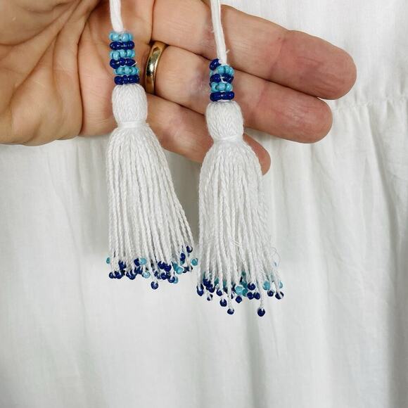 Tommy Bahama Shell Beach Tiered Maxi Dress Size M White Gauze Pockets Boho NEW - Picture 8 of 11